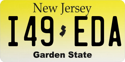 NJ license plate I49EDA