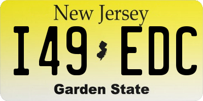 NJ license plate I49EDC
