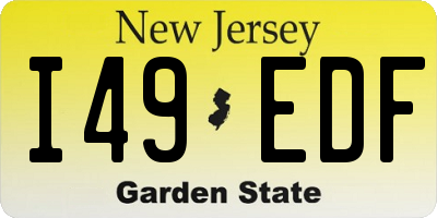 NJ license plate I49EDF