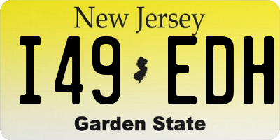 NJ license plate I49EDH