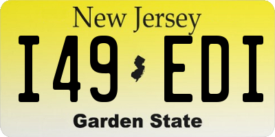 NJ license plate I49EDI