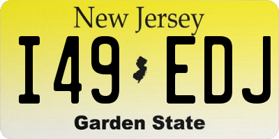 NJ license plate I49EDJ