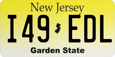 NJ license plate I49EDL