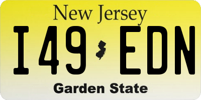 NJ license plate I49EDN