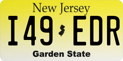NJ license plate I49EDR