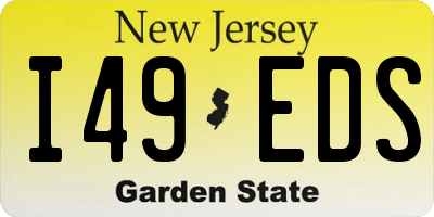 NJ license plate I49EDS
