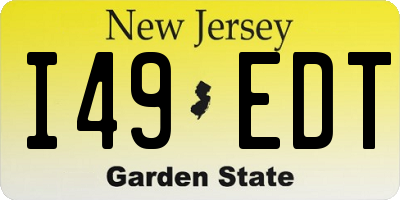 NJ license plate I49EDT