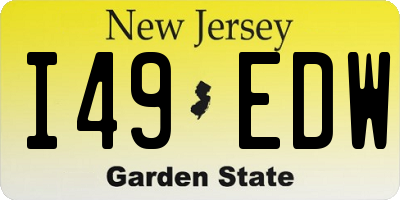 NJ license plate I49EDW