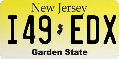 NJ license plate I49EDX