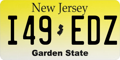 NJ license plate I49EDZ