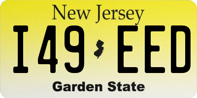 NJ license plate I49EED