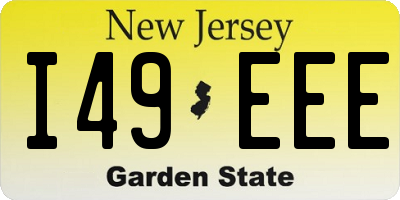 NJ license plate I49EEE