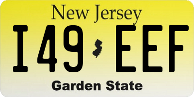 NJ license plate I49EEF