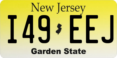 NJ license plate I49EEJ