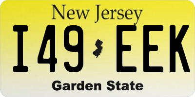 NJ license plate I49EEK