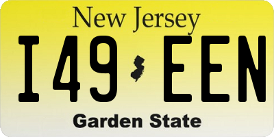 NJ license plate I49EEN