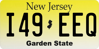 NJ license plate I49EEQ