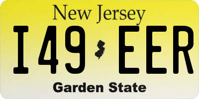 NJ license plate I49EER