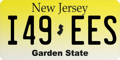 NJ license plate I49EES