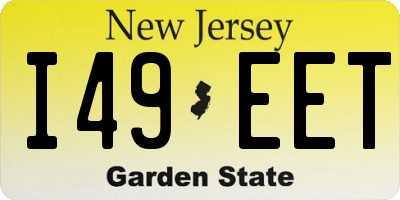 NJ license plate I49EET