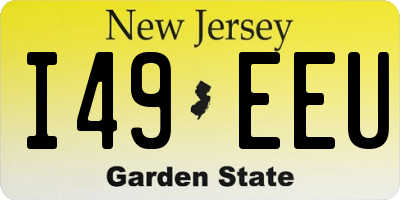 NJ license plate I49EEU