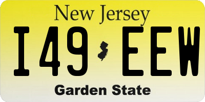 NJ license plate I49EEW