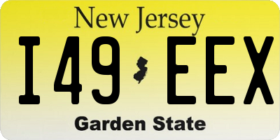 NJ license plate I49EEX