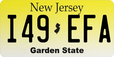 NJ license plate I49EFA