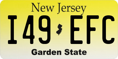 NJ license plate I49EFC