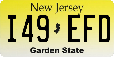 NJ license plate I49EFD