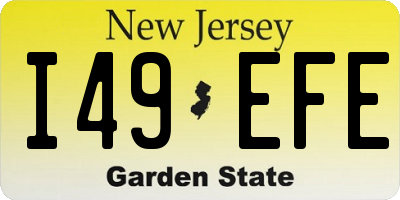 NJ license plate I49EFE