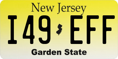 NJ license plate I49EFF