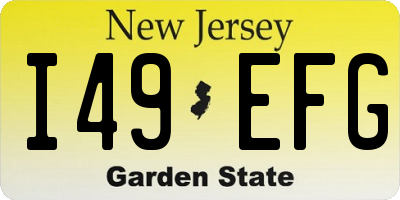 NJ license plate I49EFG