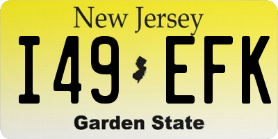 NJ license plate I49EFK