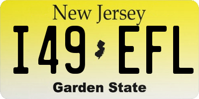 NJ license plate I49EFL
