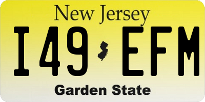 NJ license plate I49EFM