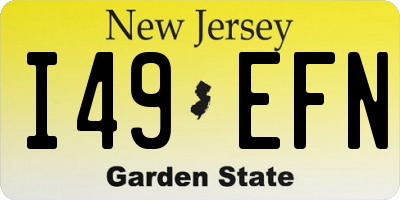 NJ license plate I49EFN