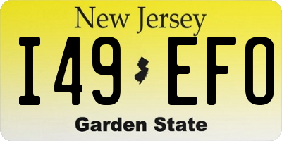 NJ license plate I49EFO