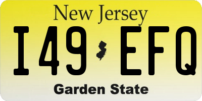 NJ license plate I49EFQ