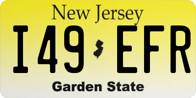 NJ license plate I49EFR