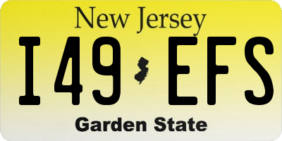 NJ license plate I49EFS
