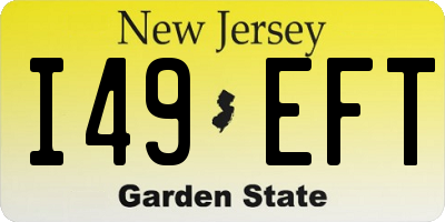 NJ license plate I49EFT
