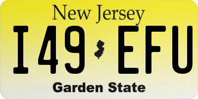 NJ license plate I49EFU
