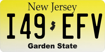 NJ license plate I49EFV