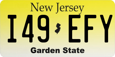 NJ license plate I49EFY