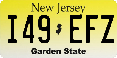 NJ license plate I49EFZ