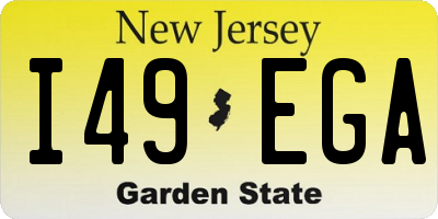 NJ license plate I49EGA