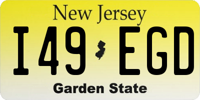 NJ license plate I49EGD