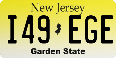 NJ license plate I49EGE