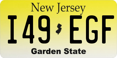 NJ license plate I49EGF